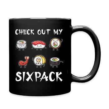 Sushi amusant Check Out My SIXpack Kawaii Japon - Mug uni - noir - Droite