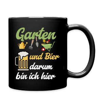 garten und bier - Tasse einfarbig - Schwarz - Rechts