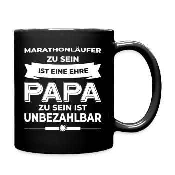 Marathonläufer Papa - Tasse einfarbig - Schwarz - Rechts