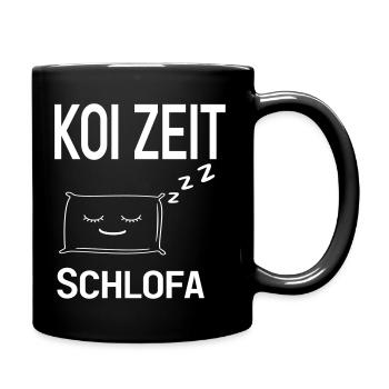 Koizeit Geschenk Schlafmütze - Tasse einfarbig - Schwarz - Rechts