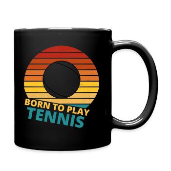 tennis / Tennis / Tennis spieler / Tennis Spielen - Tasse einfarbig - Schwarz - Rechts