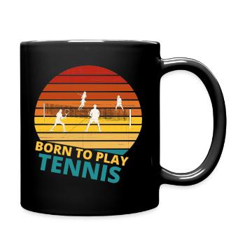 tennis / Tennis / Tennis spieler / Tennis Spielen - Tasse einfarbig - Schwarz - Rechts