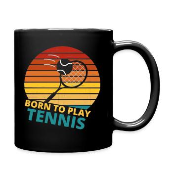 tennis / Tennis / Tennis spieler / Tennis Spielen - Tasse einfarbig - Schwarz - Rechts