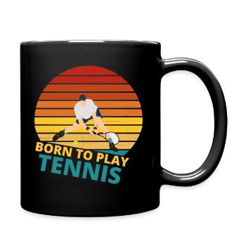 tennis / Tennis / Tennis spieler / Tennis Spielen - Tasse einfarbig - Schwarz - Rechts