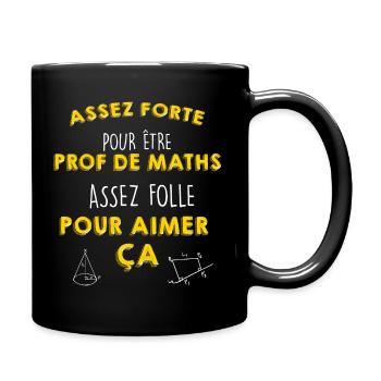 Prof de Maths femme forte, cadeau enseignante - Mug uni - noir - Droite