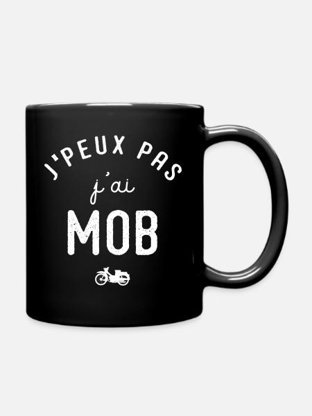 J'peux pas j'ai mob cadeau humour rétro mobylette - Mug uni - noir