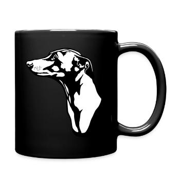 greyhound BACKGROUND - Tasse einfarbig - Schwarz - Rechts