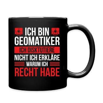 Geodäsie Geomatiker Theodolit Vermessungstechniker - Tasse einfarbig - Schwarz - Rechts