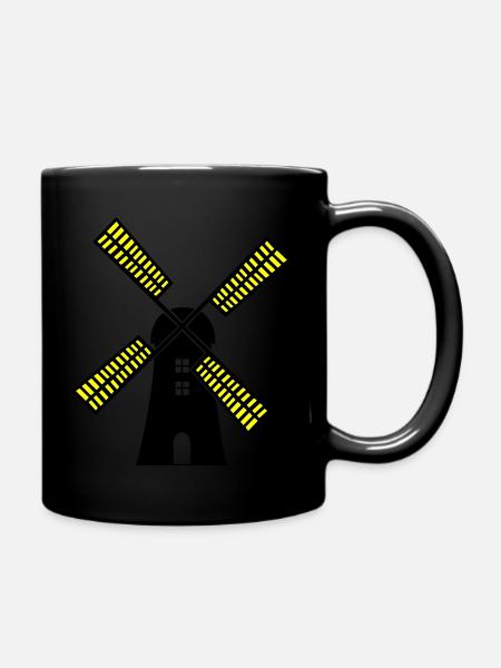 windmühle - Tasse einfarbig - Schwarz