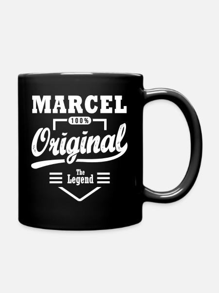 Marcel Original personalisiertes Geschenk Vorname Marcel - Tasse einfarbig - Schwarz