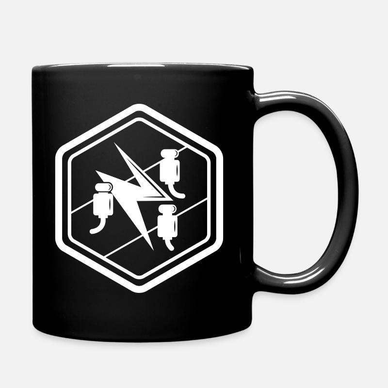 Tradition Electrician Guild Sign Hexagon Emblem - Full Colour Mug - black