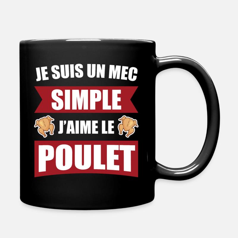 mec simple poulet | cadeau drôle homme simple - Mug uni - noir