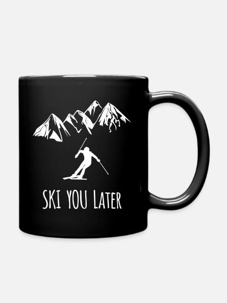 ski you later skifahrer - Tasse einfarbig - Schwarz