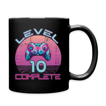 10 Birthday Level 10 Complete Retro Boys Gamer - Full Colour Mug - black - Right