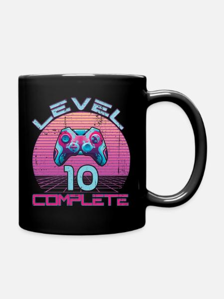 10 anniversaire niveau 10 Complete Retro Garçons Gamer - Mug uni - noir