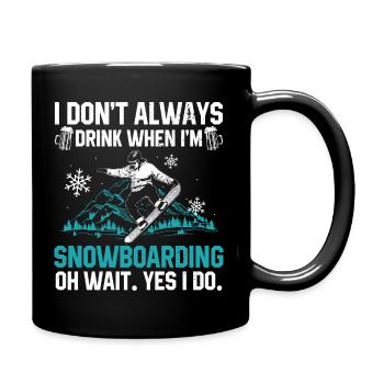 Snowboard - Tasse einfarbig - Schwarz - Rechts