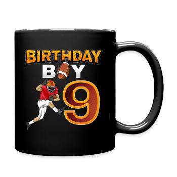 Birthday Boy 9 American Footbal Gift - Tasse einfarbig - Schwarz - Rechts