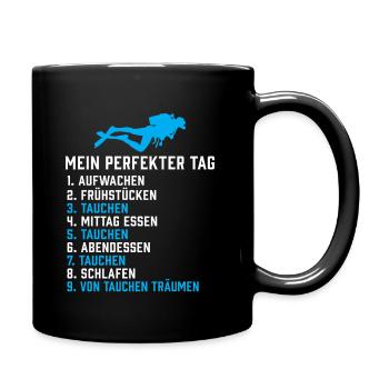 Tauchen mein perfekter tag Taucher - Tasse einfarbig - Schwarz - Rechts