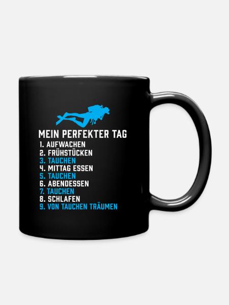 Tauchen mein perfekter tag Taucher - Tasse einfarbig - Schwarz