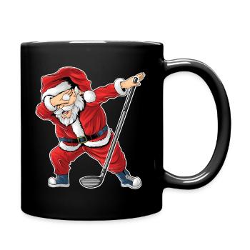 Weihnachtsmann spielt Golf Babbo Natale Golf - Tasse einfarbig - Schwarz - Rechts