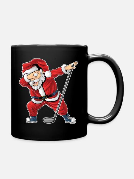 Père Noël Jouant au Golf Babbo Natale Golf - Mug uni - noir