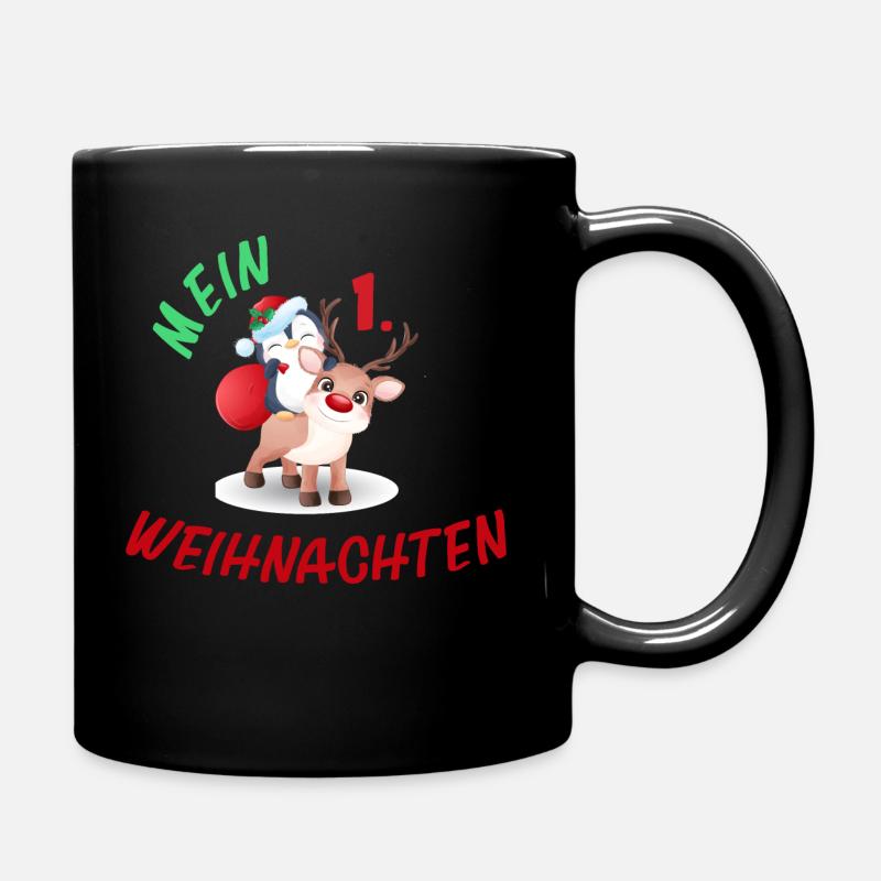 Mein 1. Weihnachten Kinder Strampler Baby Geschenk - Tasse einfarbig - Schwarz