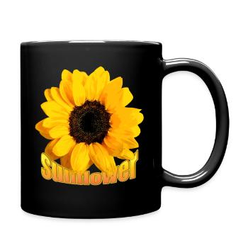 sunflower Sonnenblume - Tasse einfarbig - Schwarz - Rechts