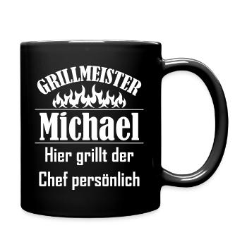 Grillmeister Michael - Tasse einfarbig - Schwarz - Rechts
