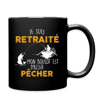 Retraité et pêcheur la belle vie de grand-père - Mug uni - noir - Droite