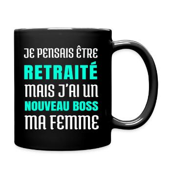 tee shirt retraité humour retraite homme cadeau - Mug uni - noir - Droite