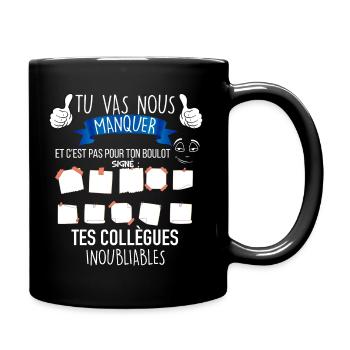 Départ collègue humour entreprise post it - Mug uni - noir - Droite