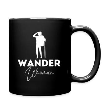 Wander Woman - Hiking Outdoor - Full Colour Mug - black - Right