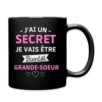 t shirt grande soeur je vais être grande soeur - Mug uni - noir - Droite