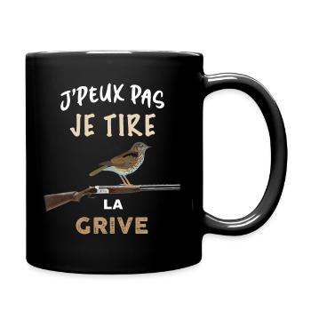 Chasse tirer la grive humour chasse - Mug uni - noir - Droite