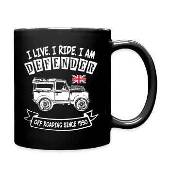 Landy Defender Life - Tasse einfarbig - Schwarz - Rechts