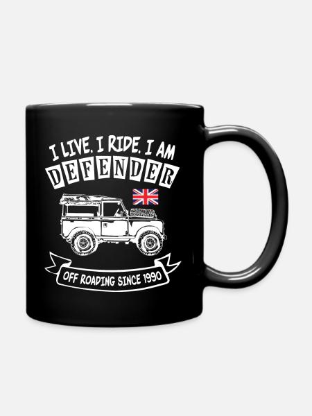 Landy Defender Life - Full Colour Mug - black