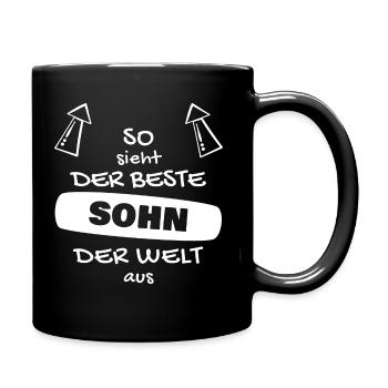 So sieht der beste Sohn der Welt aus - Tasse einfarbig - Schwarz - Rechts
