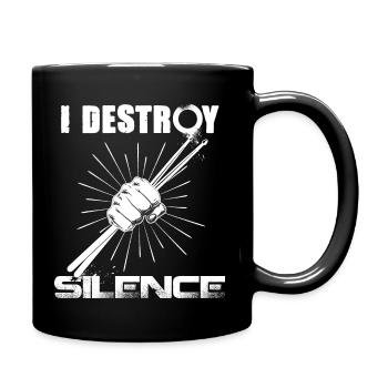 Drummer or drummer, rhythm and music - Full Colour Mug - black - Right