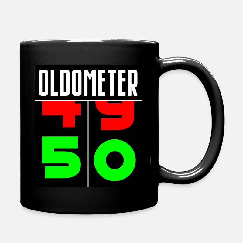 Oldometer 50. Geburtstag - Tasse einfarbig - Schwarz