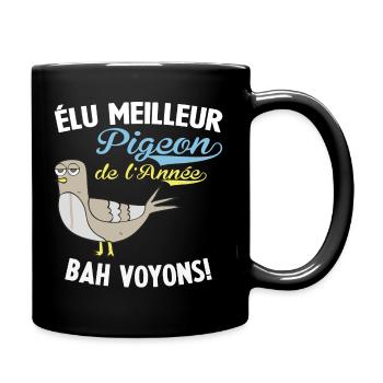 Élu meilleur pigeon d'l'Année Chuchoteur de pigeon - Mug uni - noir - Droite