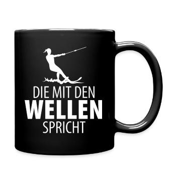Wasserskier Wasserski Wasserskifahrer Damen Mutter - Tasse einfarbig - Schwarz - Rechts