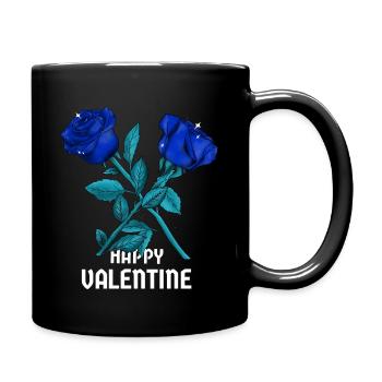 blaue Rose, blaue Rosen, Valentinstag, Besonderes - Tasse einfarbig - Schwarz - Rechts