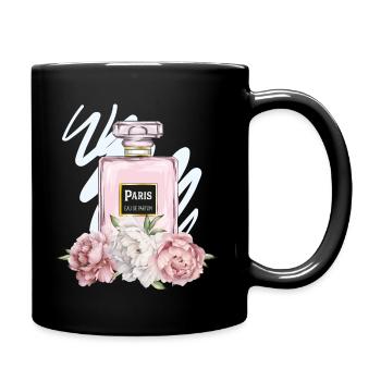 parfume bonjour paris Parfume Flacon aux roses - Mug uni - noir - Droite