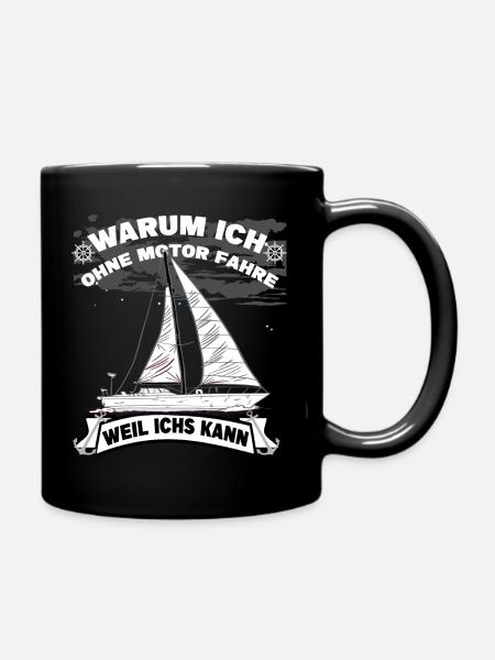 Segelboot Segler Kapitän boot Segelschiff Anker - Tasse einfarbig - Schwarz