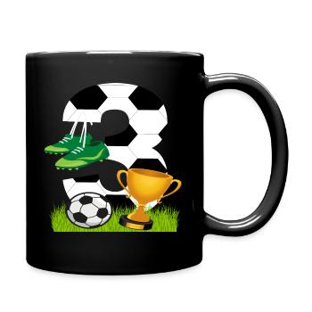 Football 3 Birthday Football Player Football - Full Colour Mug - black - Right
