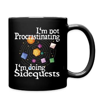 I'm doing sidequests, procrastinating rpg design - Full Colour Mug - black - Right