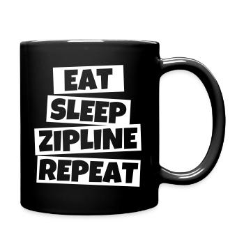 Ziplining Geschenke Seilrutsche - Tasse einfarbig - Schwarz - Rechts