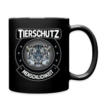Tierschutz schwarzweiss - Tasse einfarbig - Schwarz - Rechts