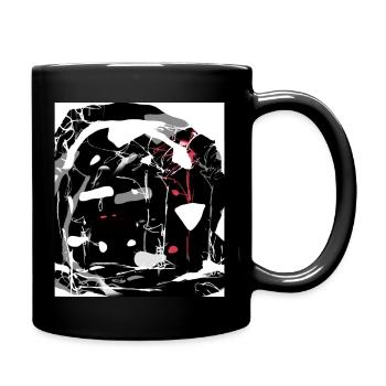 Abstract Sketch Zauberwald - Tasse einfarbig - Schwarz - Rechts