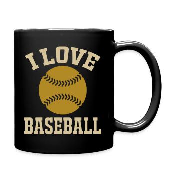 I Love Baseball Shirt - Tasse einfarbig - Schwarz - Rechts